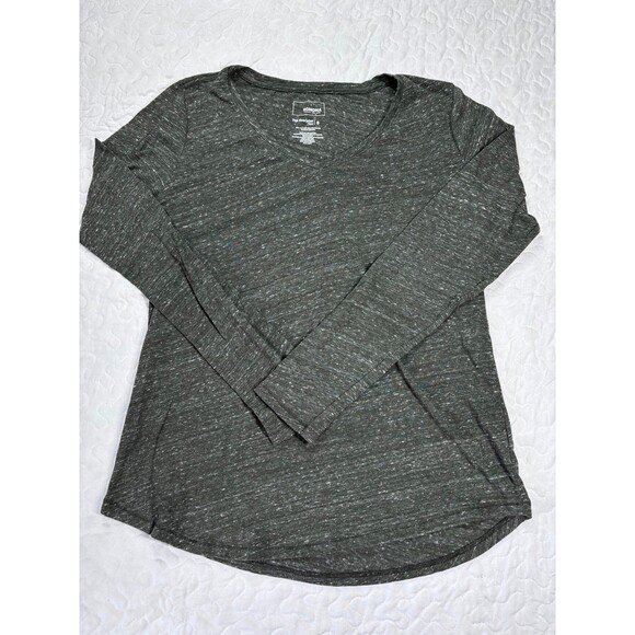 Sonoma Heathered Grey The Everyday Tee Long Sleeve Vneck Shirt size small - Picture 2 of 5